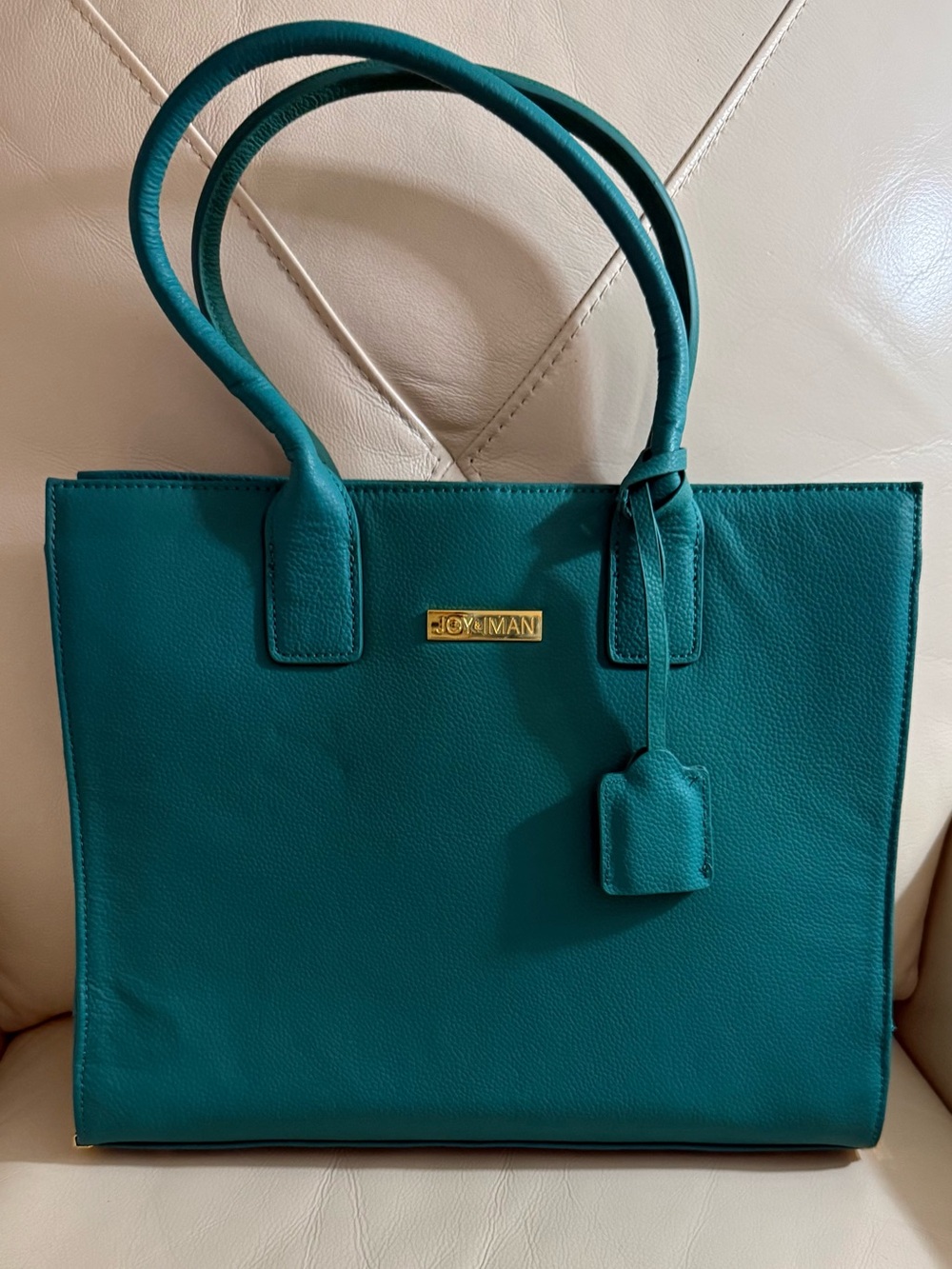 Joy & Iman Teal Tote Bag - Structured Women's Handbag